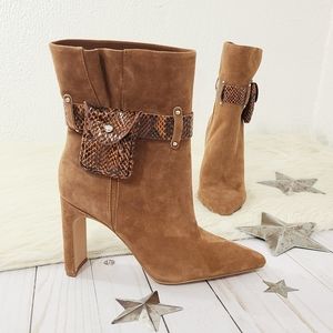 Jessica Simpson Brynne ankle boots tan snakeskin